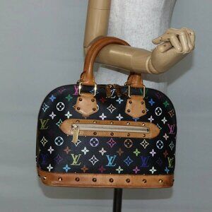 LOUIS VUITTON Monogram Multicolor Alma Hand Bag Black M92646 LV Auth 128178A